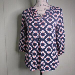 Crown & Ivy Blouse XS Crabs V-Neck